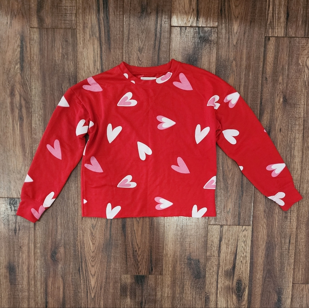 Grayson Threads Sleepwear Women's Heart Graphic Long Sleeve Crewneck Shirt Small